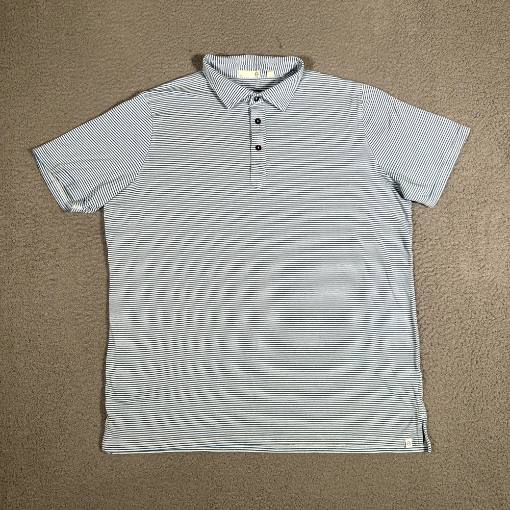 Tasc Shirt Mens XL Blue Striped Bamboo‎ Blend Stretch Soft Golf Casual Preppy